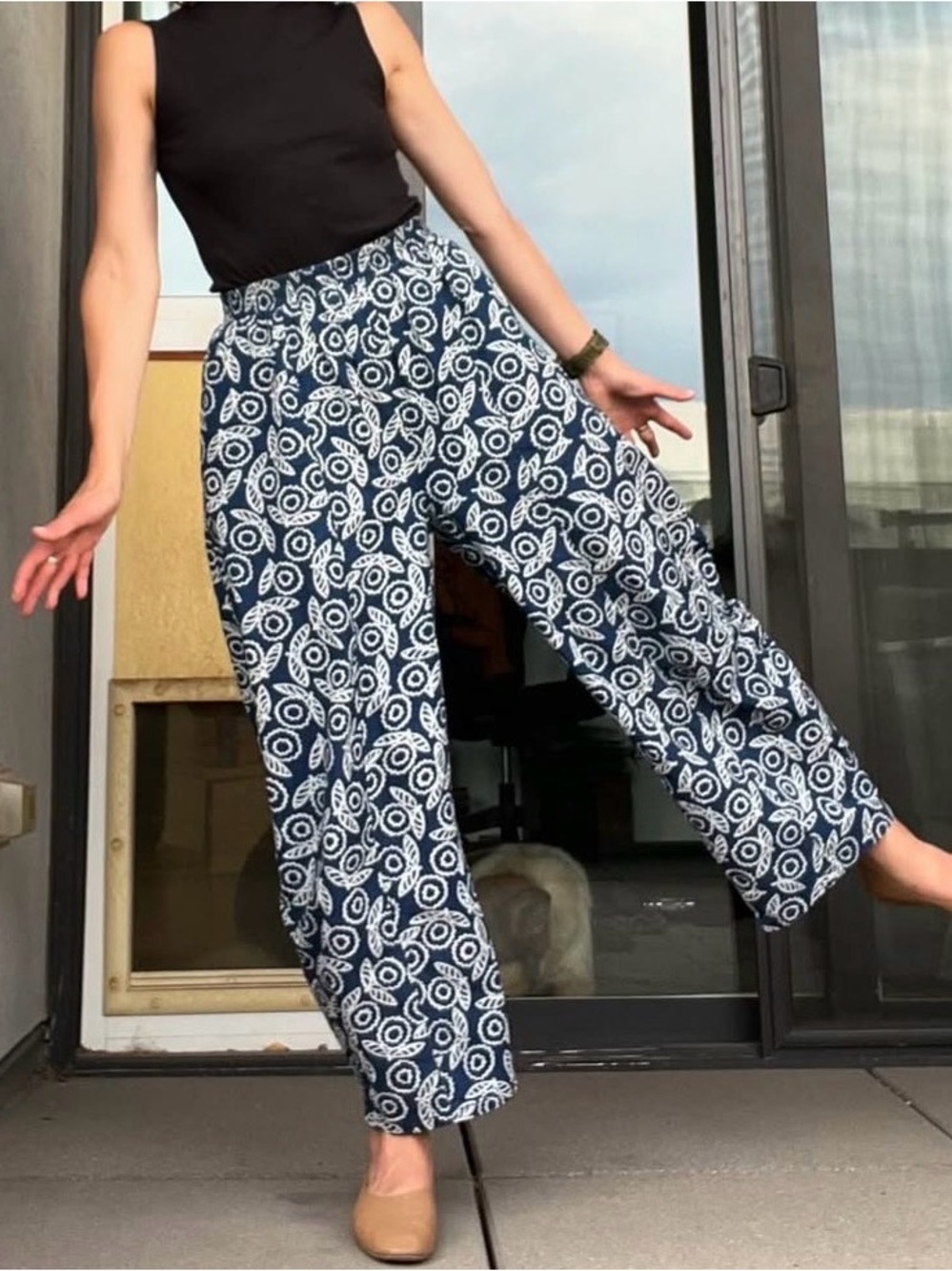 Ilana Kohn Indigo Floral Abe Pants